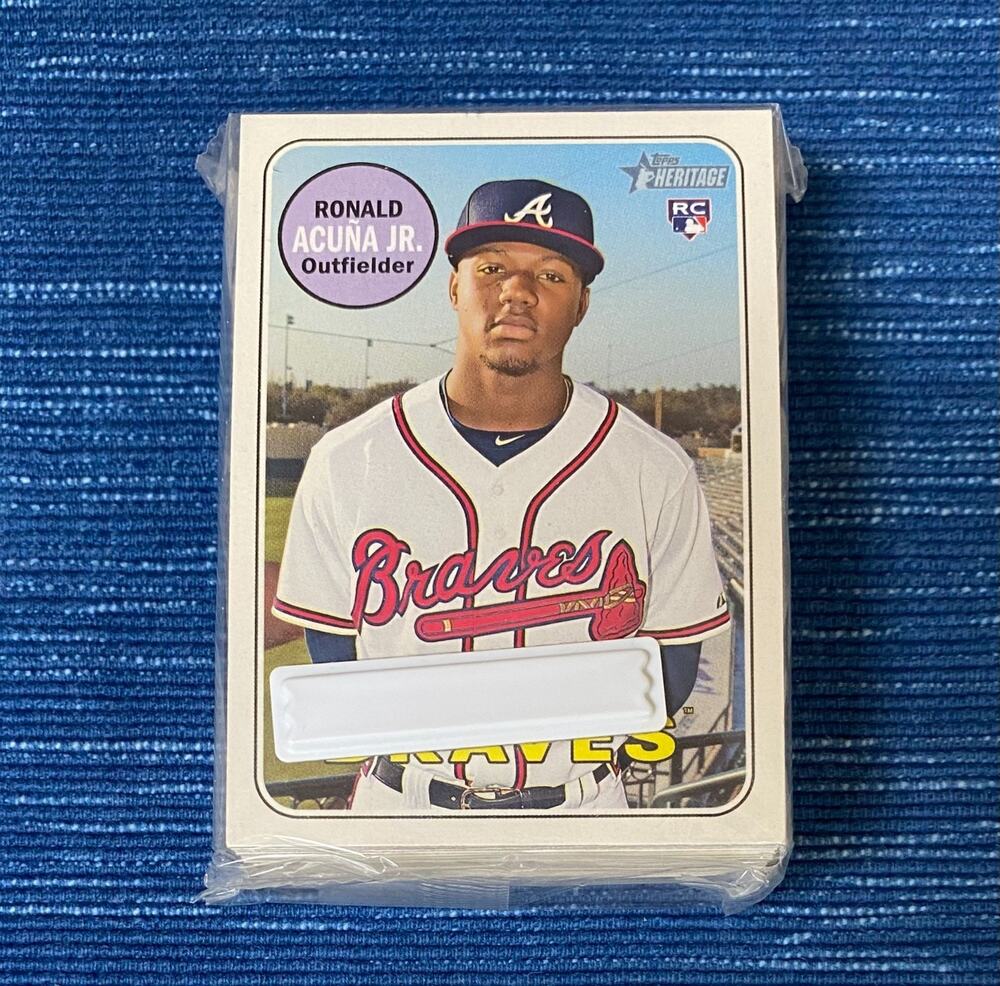2018 Topps Heritage Pack Juan Soto Ronald Acuna Jr Rookie RC Shows Sealed Hanger